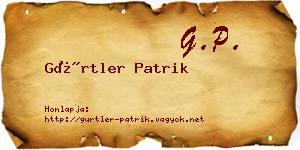 Gürtler Patrik névjegykártya